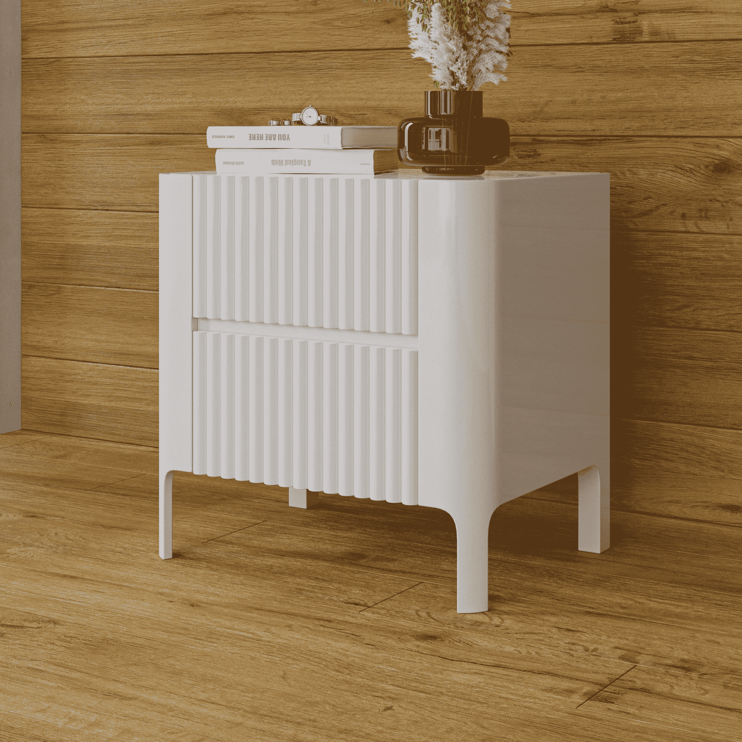 Portugal Bedside Table - White