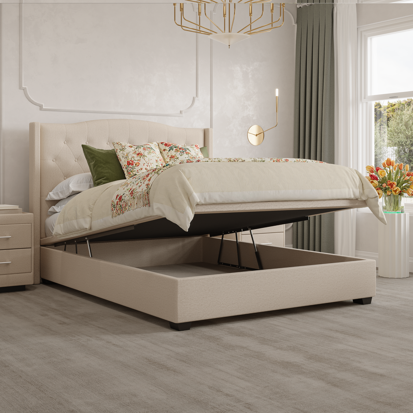 St Moritz Bed Frame with Gaslift Storage
