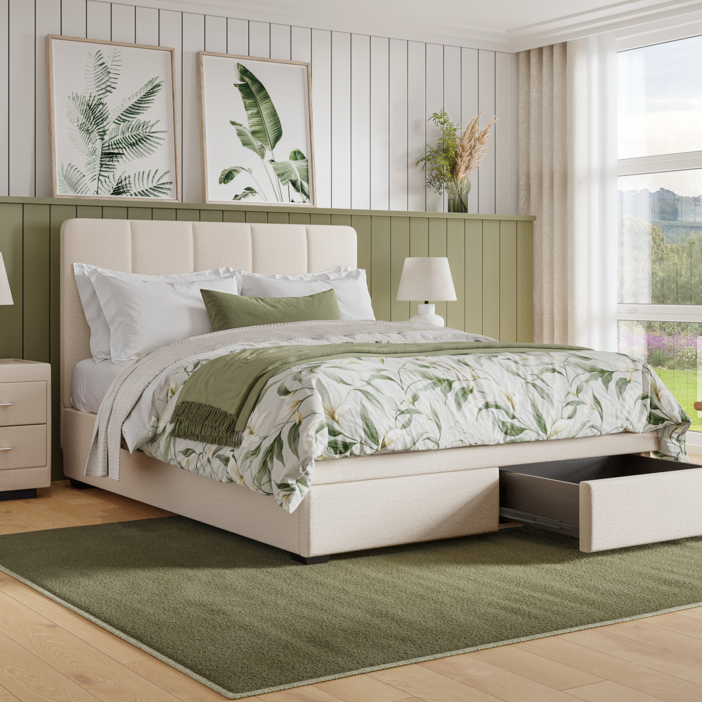 Tuscan Bed Frame with Drawer Storage